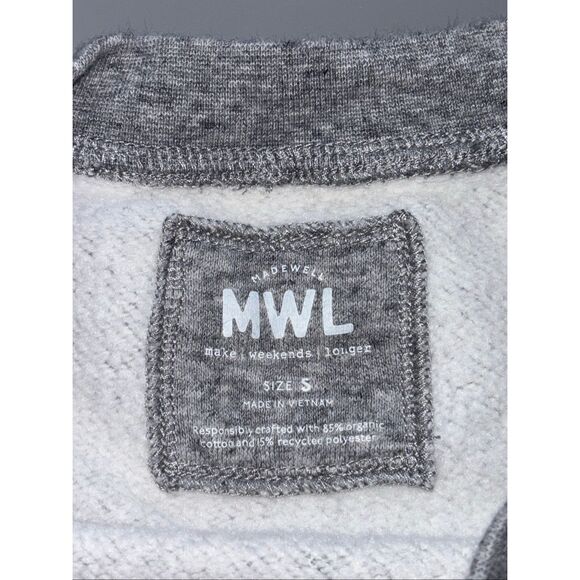 Madewell MWL heather gray crew neck sweatshirt women’s size S pockets - Picture 3 of 9